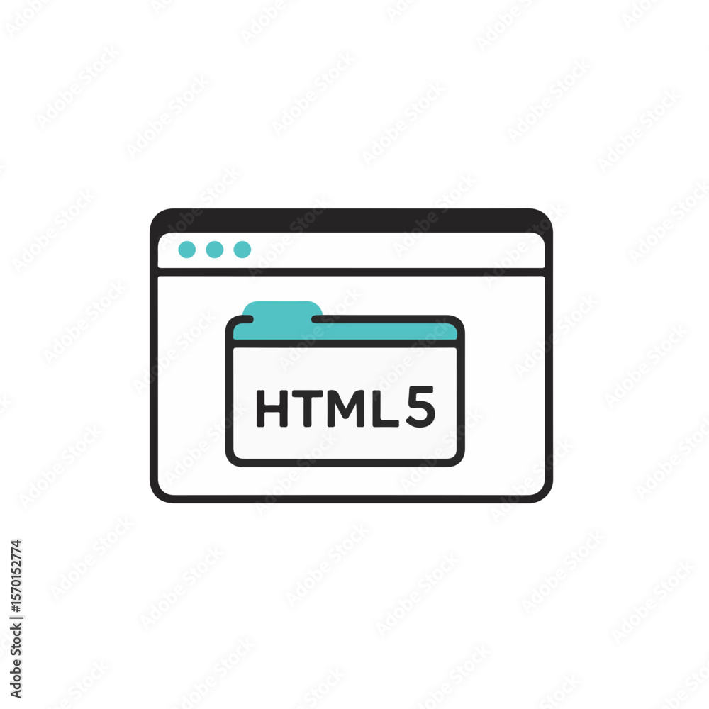 Poster a simple graphic of html5 folder and browser window.