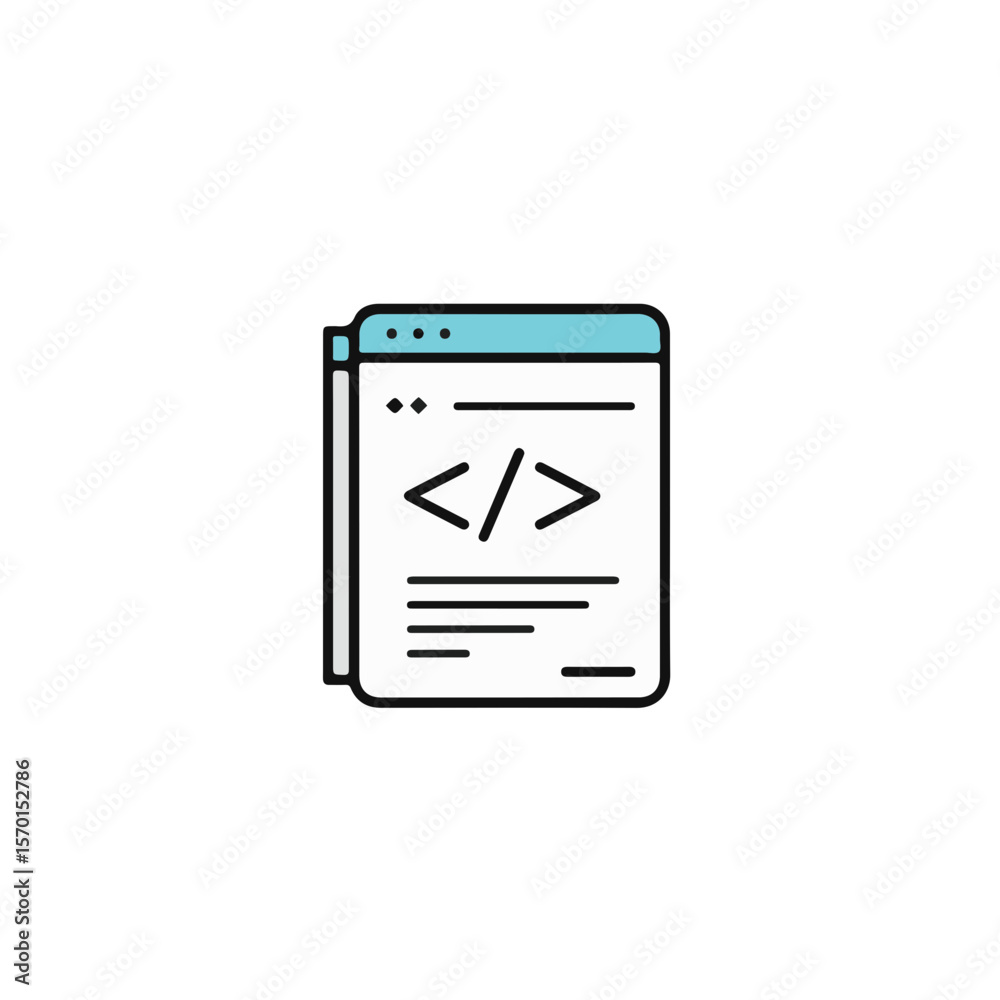 Poster a simplified graphic of a computer code with the symbol of </> .