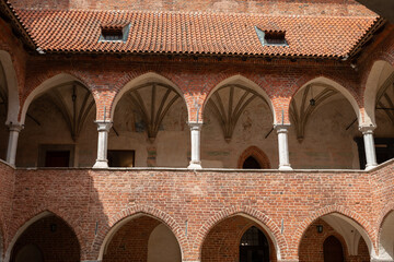 Inner Courtyard Arches and Tiled Roof of Lidzbark Castle

, Poland