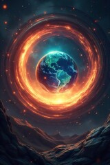 Mystical Orb Ethereal Energy Vortex, Ancient Magic, Otherworldly Glow, Fantasy Art