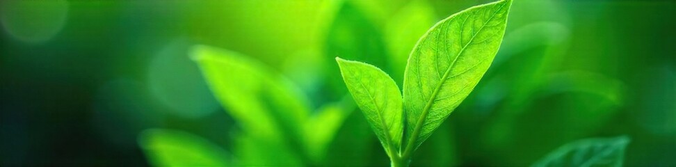 Vibrant Green Plant Sprout Pulsating with Life Close-up Nature Photography