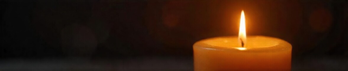 Serene Flickering Candle Flame Warm Yellow Light and Peaceful Atmosphere, Perfect for Meditation, Relaxation, and Spiritual Themes