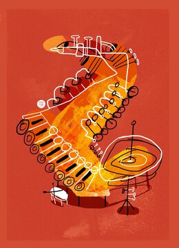 Abstract Jazz Band Stage