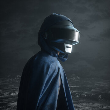 Dark Moody Robot Seashore