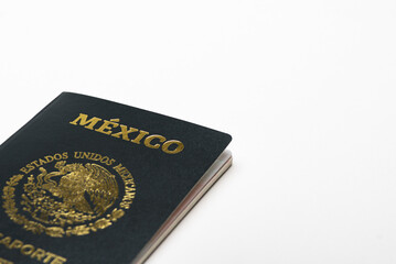 Mexican passport isolated on white background.