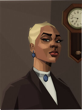 Geometric Portrait Woman Room