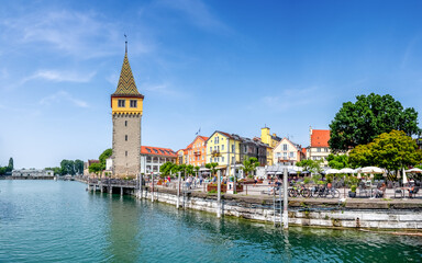Fototapeta premium Mangturm, Lindau, Hafen, Bodensee 