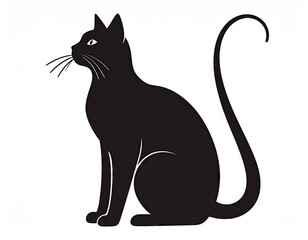 Fototapeta premium Black cat silhouette