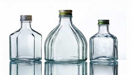 empty glass bottle isolated on white ai technology