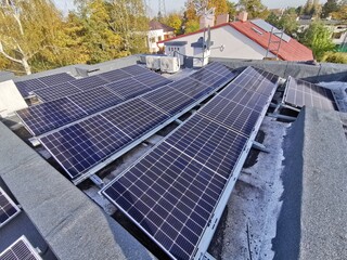 Solar panels that are installed on the roof
