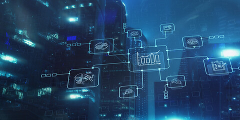 Analytics Finance and Business concept. Big data analytics and business intelligence BI
