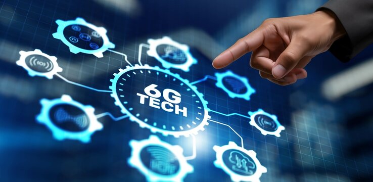 6G Network high-speed mobile Internet, new generation networks. Networking concept