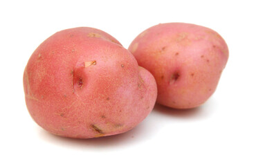 New potato isolated on white background close up 