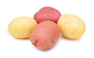 New potato isolated on white background close up 