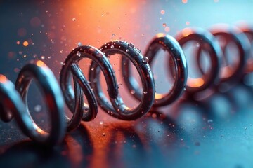 Rhythmic Metal Spring Oscillation A Close-Up Study of Wave Motion and Energy Transfer