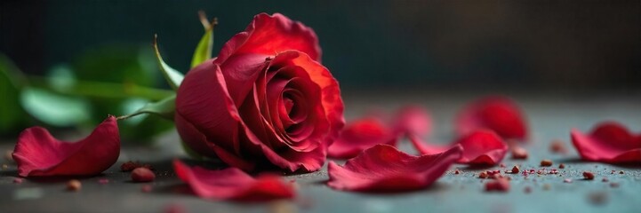 Wilting Rose Petals A Symbol of Fading Love and Lost Passion in a Garden Setting