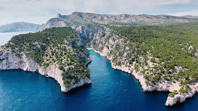 French fjords,Calanques national park, Calanque d'En Vau bay, Cassis, Marseille, Southern France, Europe