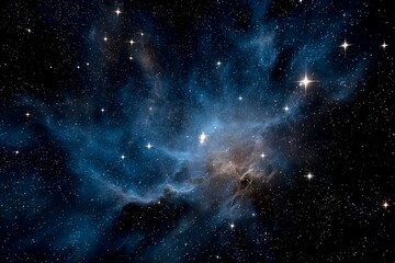 Galaxy and nebula in outer space with glowing stars. Cosmic Cloud and Starry Sky in Beautiful Universe Background.
