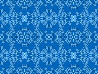Blue peacock feather seamless pattern