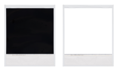 Back side of instant picture, polaroid photo frame isolated