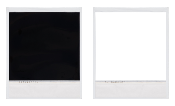 Back side of instant picture, polaroid photo frame isolated - Powered by Adobe