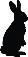 Rabbit silhouette vector with natural shape and posture isolated on white background for design and decoration purposes