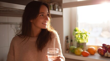 Felicidad en el hogar, mujer, feliz, sonríe, disfrutando de esa estabilidad económica