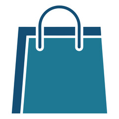 Teal shopping bag with dark blue handles tote bag carrier