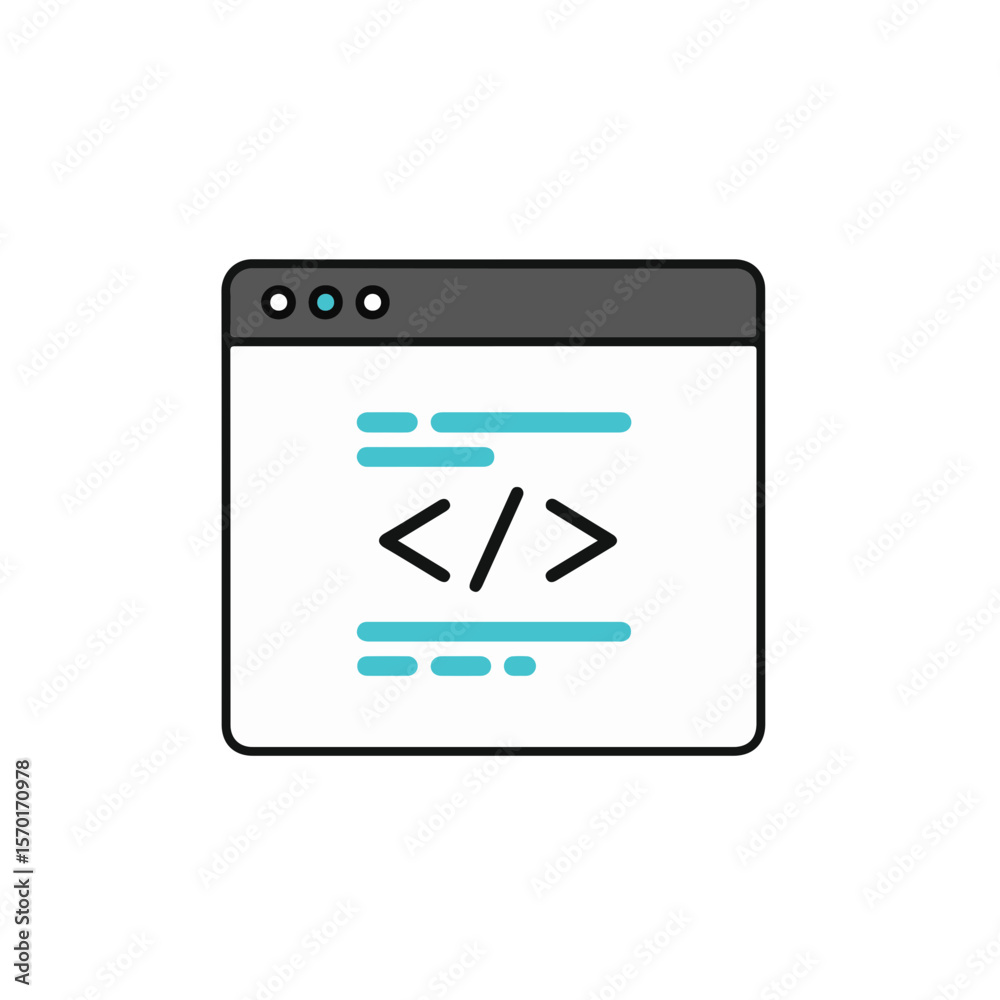 Fototapete Code window, representing software development and digital technology.