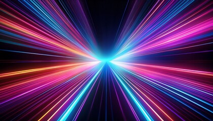 led light future tech shine dynamic scene neon flare colorful rays magic moving fast lines sparkling studio hologram display mystic beam stylish fantasy space bright blurred waves