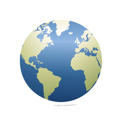 Illustrated Globe Featuring the Continents of North and South America