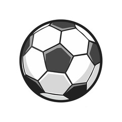 Fototapeta premium Cartoon Style Soccer Ball Isolated on Black Background Round Football Illustration