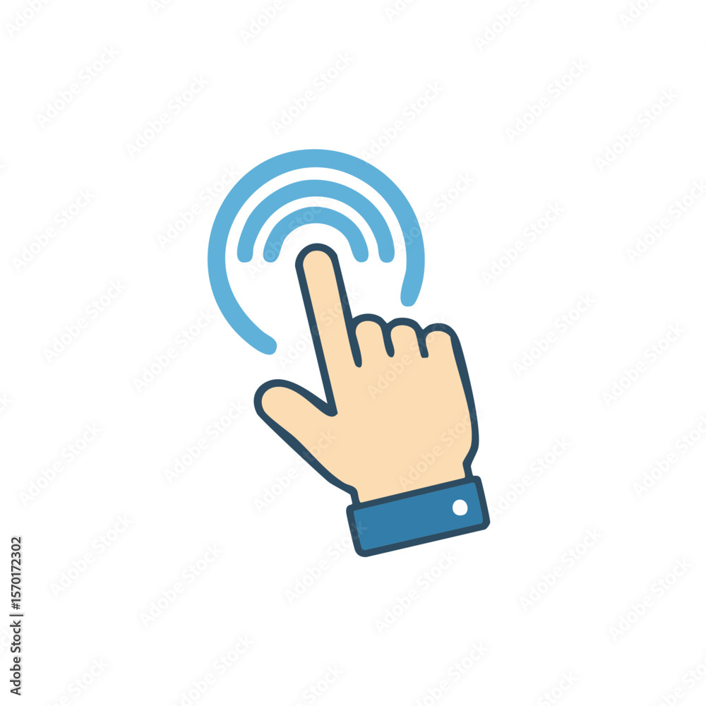 Poster hand touching icon design finger pointing symbol interface navigation cursor interaction