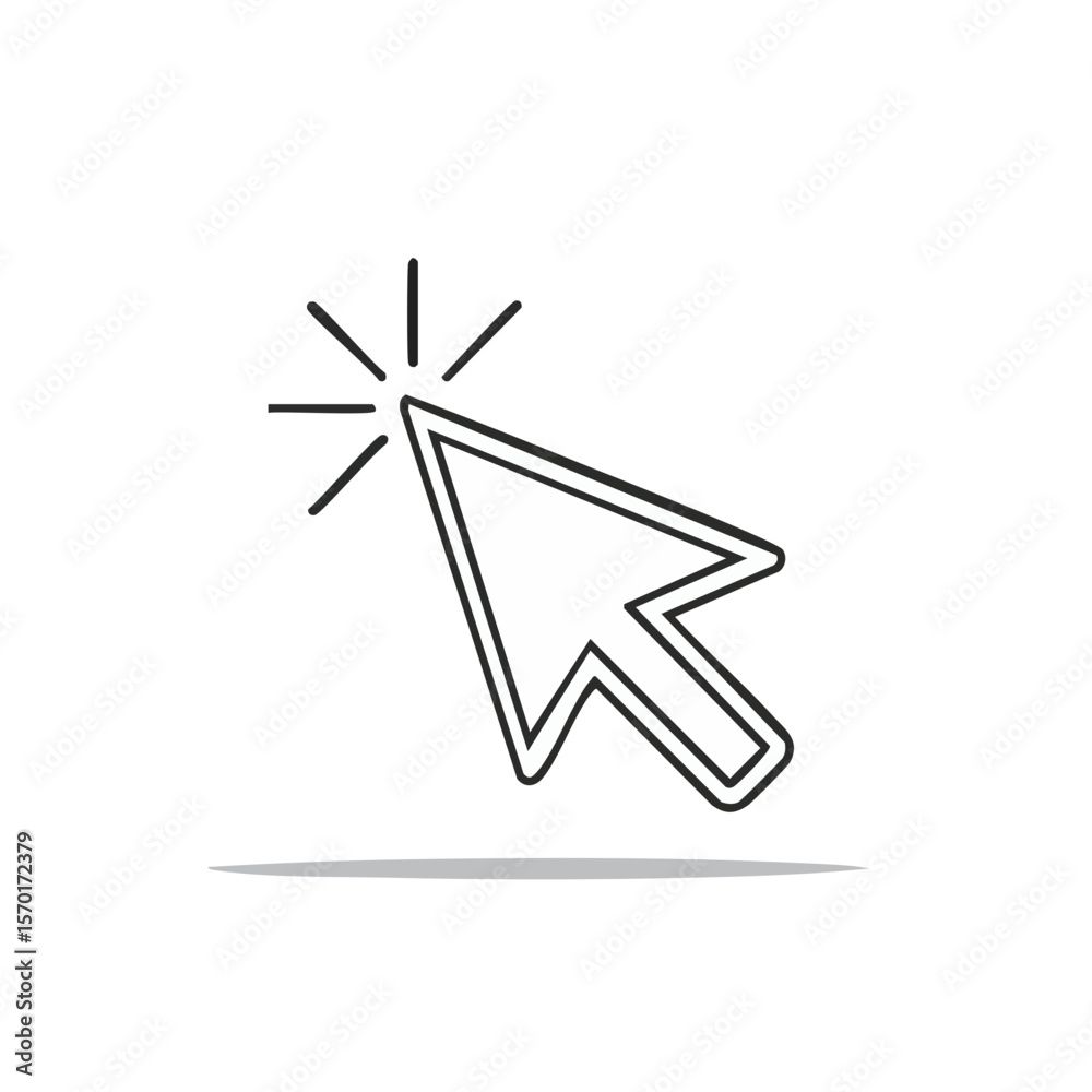 Poster white cursor click illustration on black background user interface element