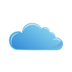 Illustration of a single fluffy light blue cloud on a black background, vector art.