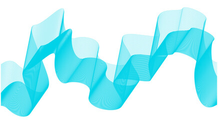 Abstract Wave Background Design Blue Cyan Stylized Lines Art Vector Illustration