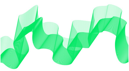 Abstract Wave Background Design Green Cyan Stylized Lines Art Vector Illustration
