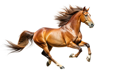 Obraz premium Majestic Chestnut Horse in Dynamic Motion A Stunning Equestrian Photograph