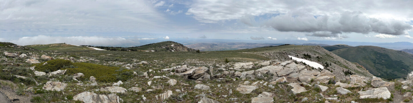 Landscape on the summit of Mount Harrison in Sawtooth National Forest Idaho