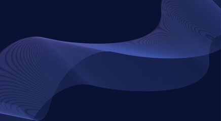 Abstract Wave Background Blue Color Stylized Lines Art Vector Illustration
