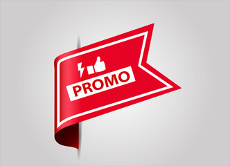 Promo Banner red flat sale webbanner and poster creative design