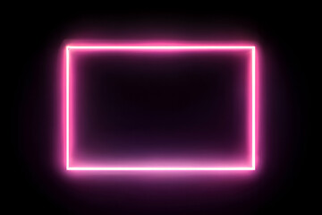 Pink Neon Rectangle: An elegant neon rectangle glows with a vibrant pink luminescence, set against a deep, absorbing darkness, perfect for evoking a sense of mystery and high-tech modernism.