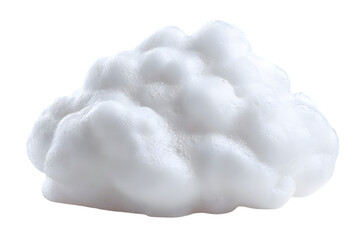 Isolated fluffy white cloud formation against a stark black background view