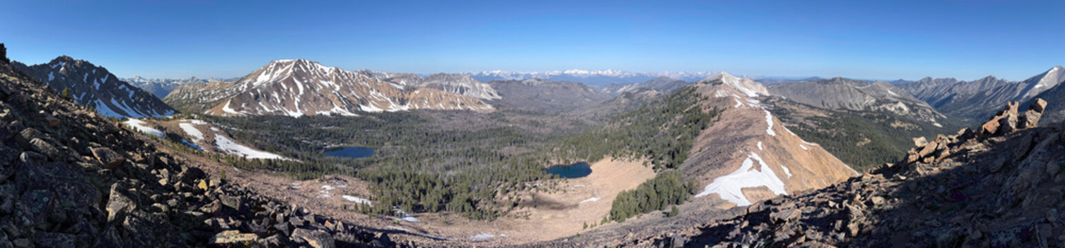 The mountains and lakes of the White Cloud Range in Central Idaho