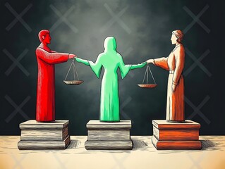 
The judge is resolving the conflict. Determination of the correctness of the parties, the search for a compromise. Mediation of conflicting parties. Dispute resolution of opposing sides

