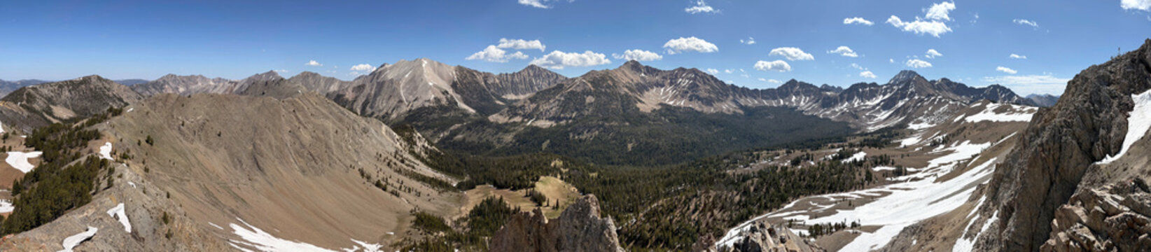 Panorama of the White Cloud Mountains in Sawtooth National Forest Idaho