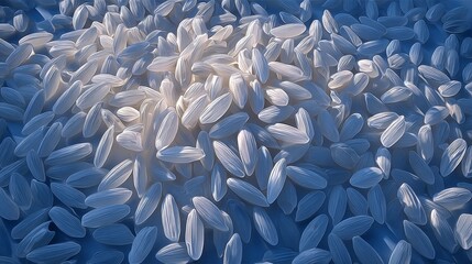 Fototapeta premium Imagen de arroz crudo, producción del arroz en diferentes países asiáticos.