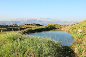 Water Retention Pools in the Lebanon Mountains: Water storage is kept for summer irrigation and use during the dry season.