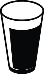 glass of milk icon vector silhouette