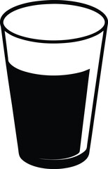glass of milk icon vector silhouette